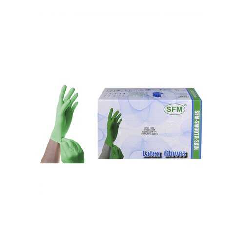 Перчатки медицинские SFM Hospital Products латексные 50 пар SMOOTH SKIN mint 50 XS зеленый в Максавит