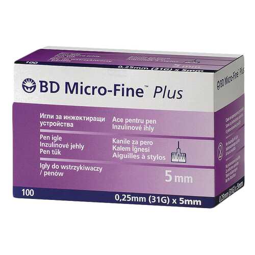 Иглы BD Micro-Fine Plus для шприц-ручки 0,25 х 5 мм 100 шт. в Максавит