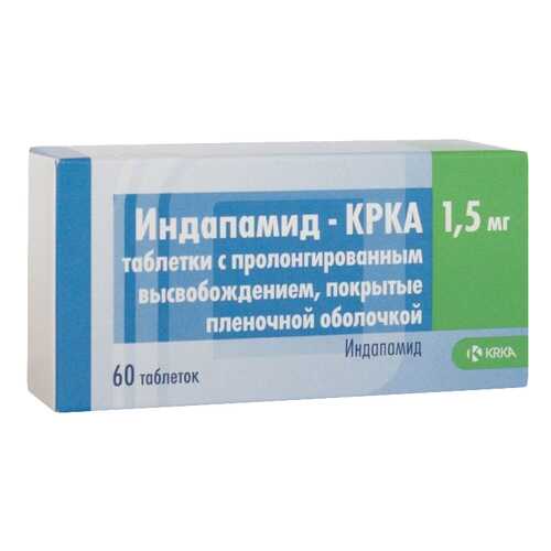 Индапамид-КРКА таблетки пролонг.п.п.о.1,5 мг №60 в Максавит