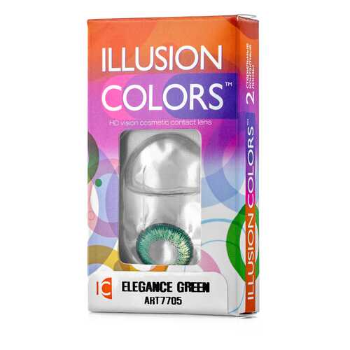 Контактные линзы ILLUSION colors Elegance 2 линзы -2.0D green зеленый в Максавит