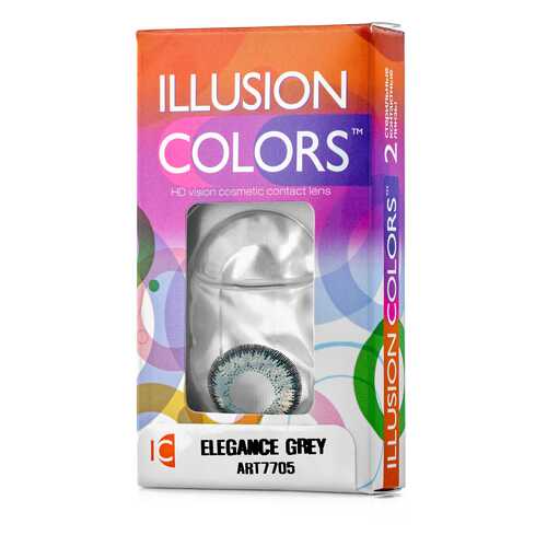 Контактные линзы ILLUSION colors Elegance 2 линзы 0.0D grey серый в Максавит
