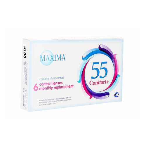 Контактные линзы Maxima 55 Comfort Plus 6 линз R 8,6 -1,25 в Максавит