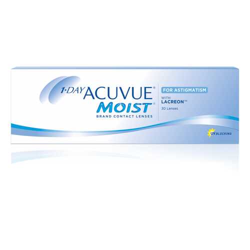 Контактные линзы 1-Day Acuvue Moist for Astigmatism 30 линз -0,75/-1,75/170 в Максавит