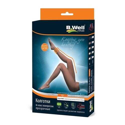 Колготки компрессионные B.Well JW 321 2 класс компрессии черные р.2 в Максавит