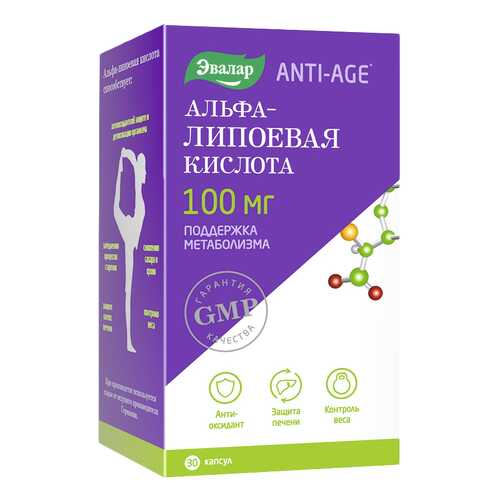 Многокомпонентный препарат Эвалар Альфа-липоевая кислота 30 капс. нейтральный в Максавит