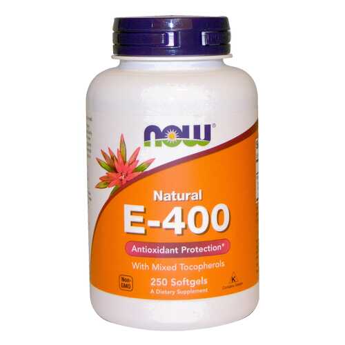 Витамин E NOW E-400 Mixed + Tocopherols 250 капс. в Максавит