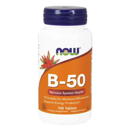 Комплекс витаминов группы B NOW B-50 Complex 100 капсул без вкуса в Максавит