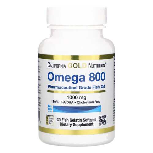 Рыбий жир Omega 800 California Gold Nutrition 1000 мг капсулы 30 шт. в Максавит